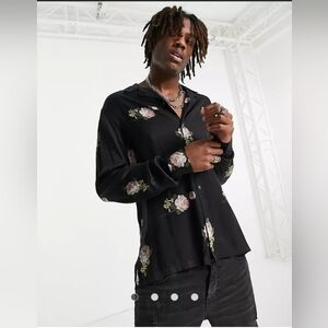 All Saints wreath LS shirt Men's Medium